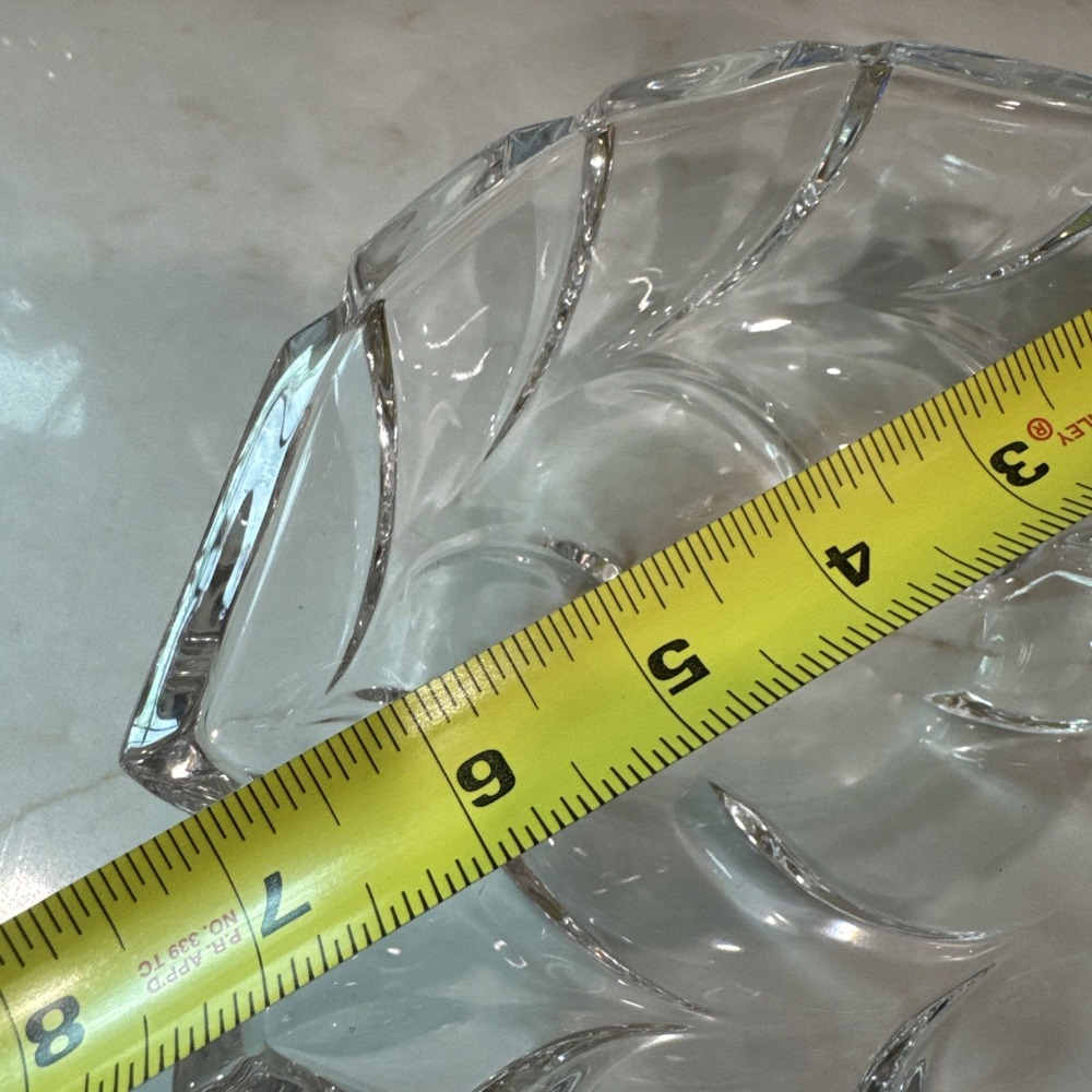 Waterford Crystal candy trinket Dish Leaf Shaped Bowl Lismore Essence pattern - Picture 7 of 9